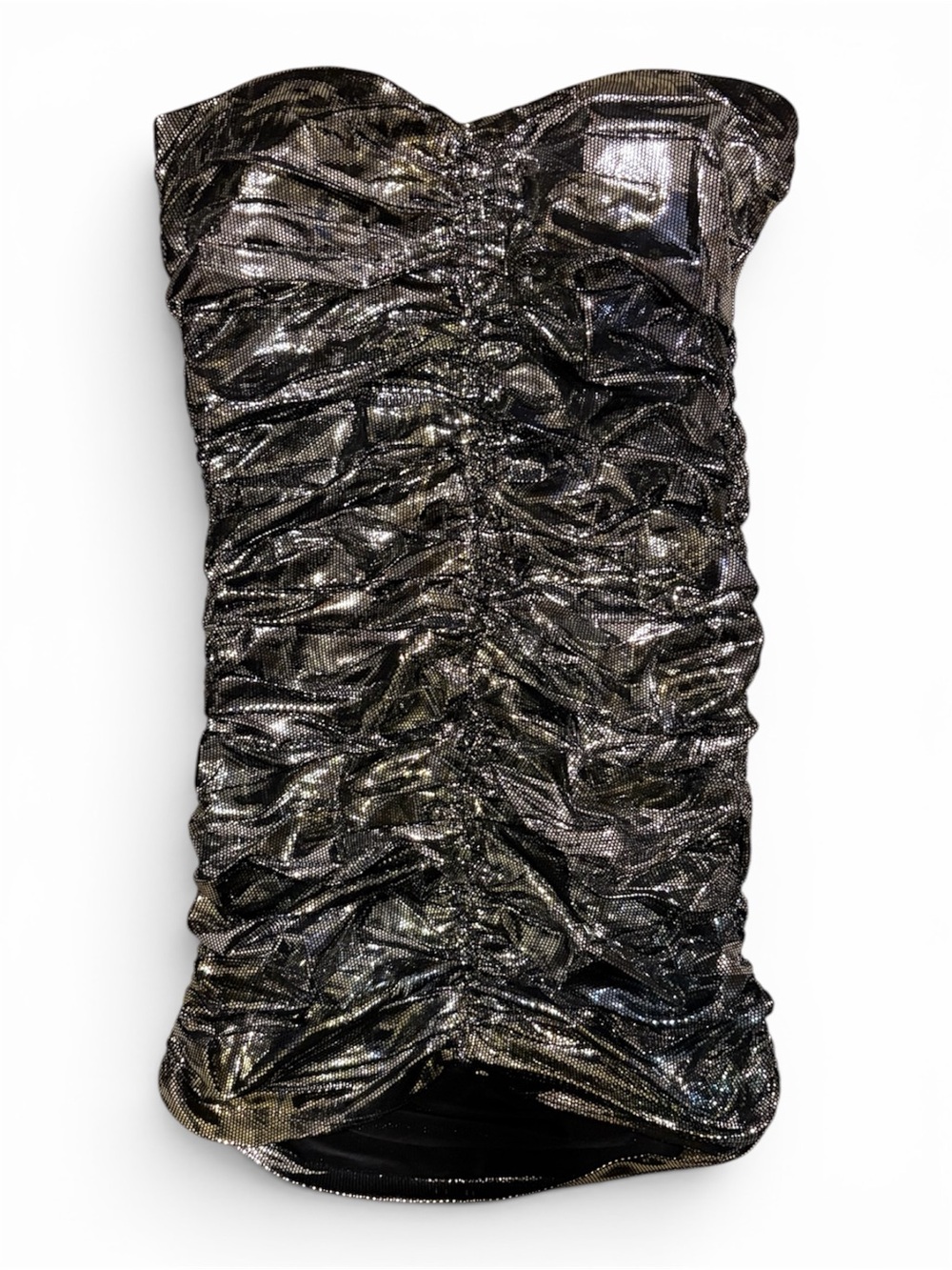 Wet Seal Black Strapless Mini Dress with Silver Shimmer